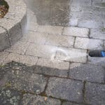 Pressure washing before and efter.