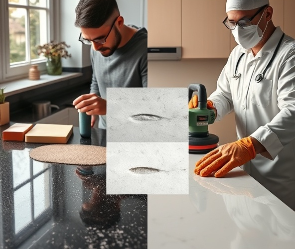 Renowacja granitu marmuru w przypadku drobnych rys — samodzielnie czy fachowcom?