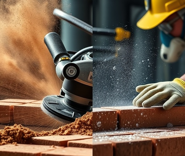 Tarcza do cięcia klinkieru na mokro czy na sucho mniej pyli?