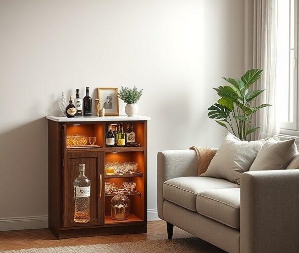 Jaką barkę na alkohol do salonu wybrać przy narożniku 60 cm?