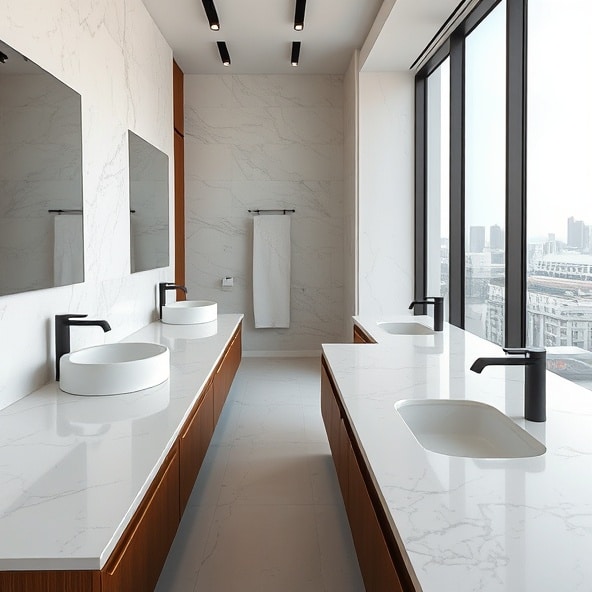 blaty do łazienki z konglomeratu kwarcowego warszawa