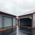 garaż blaszany ze spadkiem