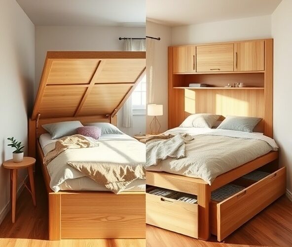 Łóżko dębowe 100×200 do małej sypialni: pojemnik czy szuflady?