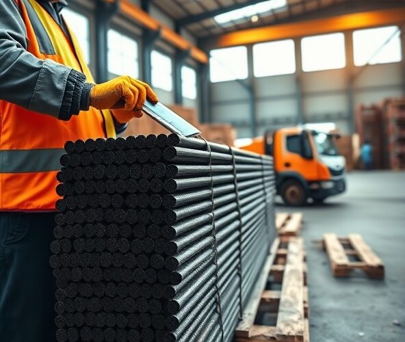 Jak magazynier sprawnie kontroluje żebrowane pręty przy dostawie?