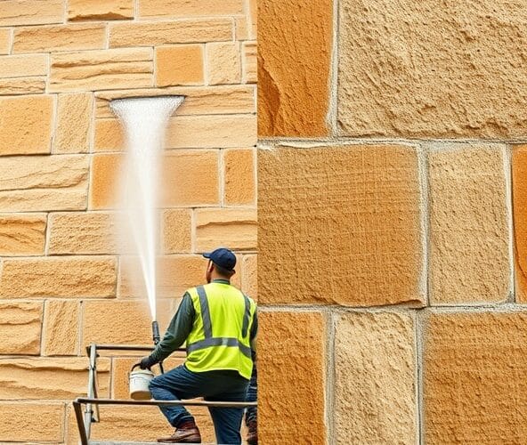 Czy niskociśnieniowe mycie uszkodzi elewację z piaskowca?