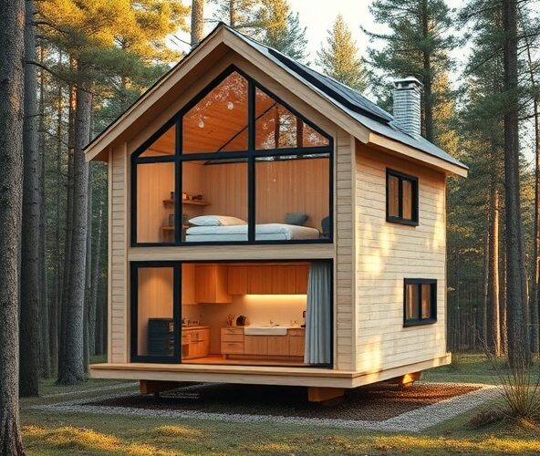 Czy domek do 35m2 bez pozwolenia może być całoroczny z mediami?