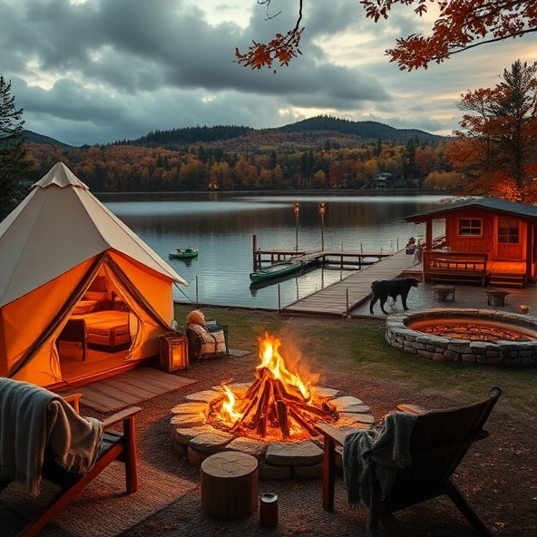 fajny camping nad jeziorem