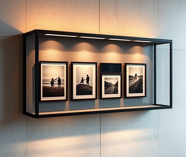 Jak oświetlić gablotę na ścianę, by zdjęcia lepiej sprzedawały?