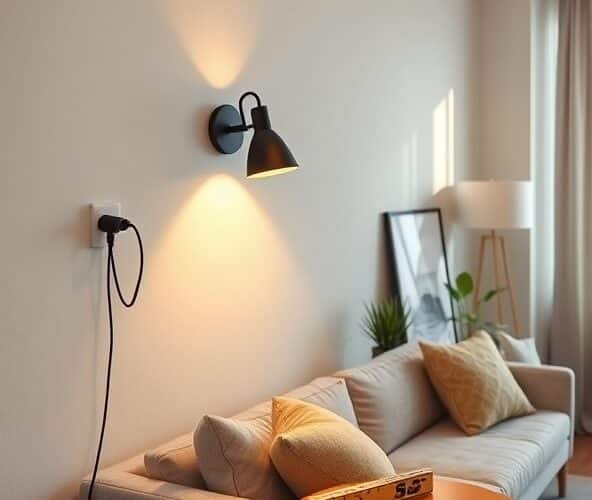 Czy kinkiet na listwie z wtyczką ułatwi montaż bez wiercenia w najmie?