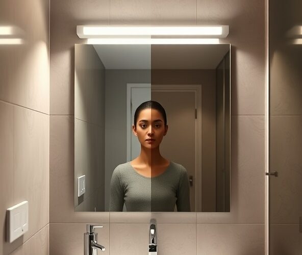 Czy kinkiet na listwie 4000K i CRI 90 wyeliminuje cienie przy lustrze?