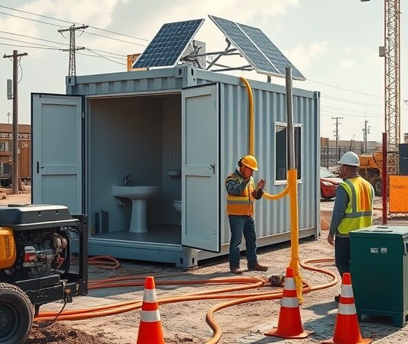 Jak zasilić kontener biurowy z zapleczem sanitarnym na placu budowy?