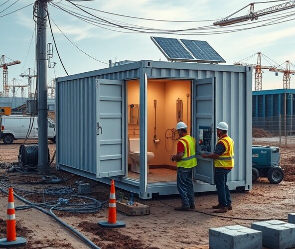 Jak zasilić kontener biurowy z zapleczem sanitarnym na placu budowy?