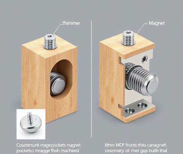 Magnesy pod śrubę M4 czy M5 do frontów MDF 18 mm bez luzów?