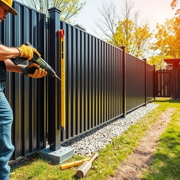 płot z paneli metalowych