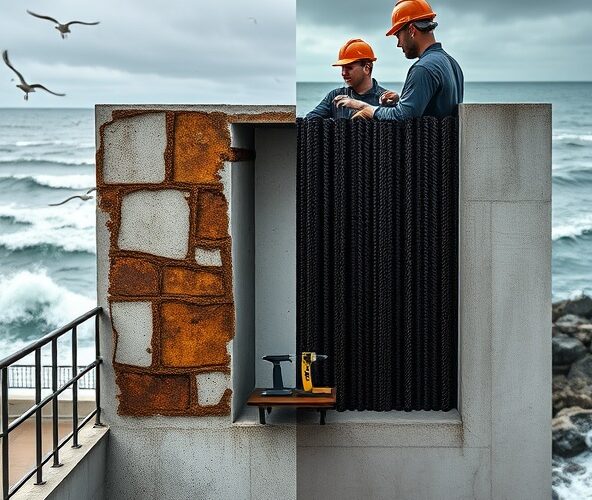 Czy pręty węglowe w balkonie nad morzem będą trwalsze niż stal?