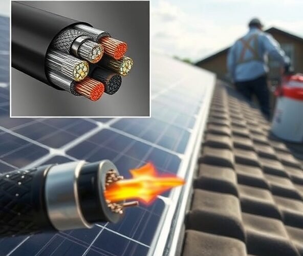 Czy przewody solarne montowane na dachu muszą mieć odporność ogniową?