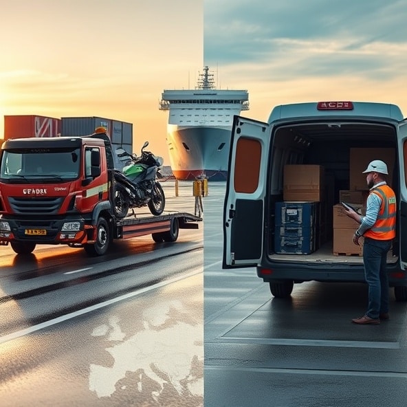 transport motocykla z anglii