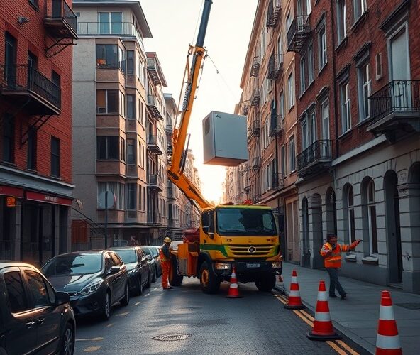Jak wybrać usługi dźwigowe w Dąbrowie Górniczej na wąskiej ulicy?