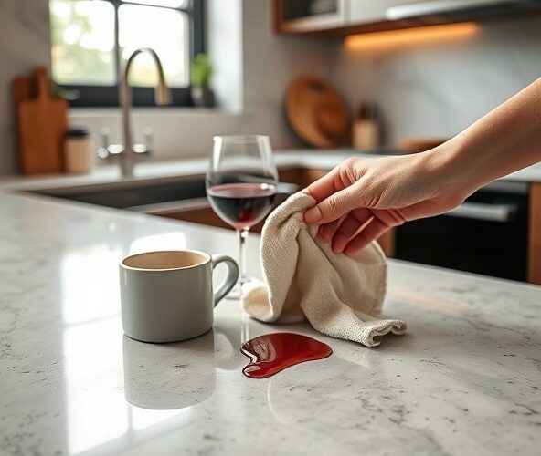 Jak wybrać blat kuchenny z kamienia odporny na plamy z kawy i wina?