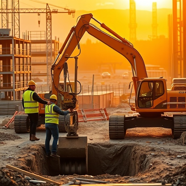 usługi koparka z długim ramieniem