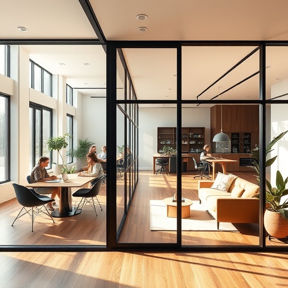 przeszklona cienkoprofilowa ścianka z aluminium