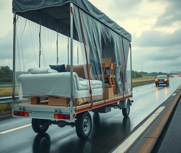 Czy przyczepka samochodowa resorowana z plandeką lepiej zabezpieczy meble przed uszkodzeniami i wilgocią podczas długiej trasy?
