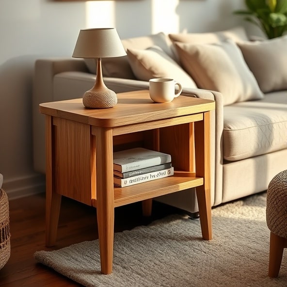 stolik pomocniczy dębowy